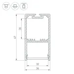 Arlight Профиль с экраном SL-LINE-3667-2500 WHITE+OPAL Алюминий 036303