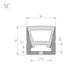 Arlight Силиконовый профиль WPH-FLEX-1616-TOP-S11-5м BLACK Силикон 045759