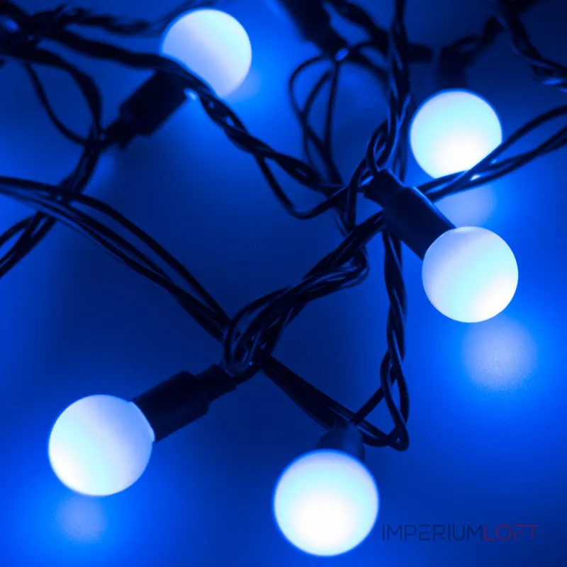 Arlight Светодиодная гирлянда ARD-BALL-CLASSIC-D23-10000-BLACK-80LED BLUE 230В 3.5Вт Ardecoled IP65 025600 Arlight Светодиодная гирлянда ARD-BALL-CLASSIC-D23-10000-BLACK-80LED BLUE 230В 3.5Вт Ardecoled IP65 025600