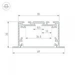 Arlight Профиль S2-LINIA69-F-2500 SEAMLESS ANOD Алюминий 029470