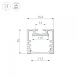 Профиль PDS-ZM-PLUS-2000 ANOD Arlight Алюминий 035020