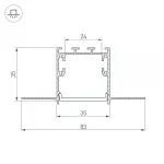 Arlight Профиль SL-LINIA32-FANTOM-3000 ANOD Алюминий 036225