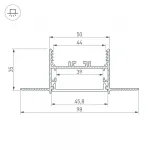 Arlight Профиль SL-LINIA45-FANTOM-2000 ANOD Алюминий 027160
