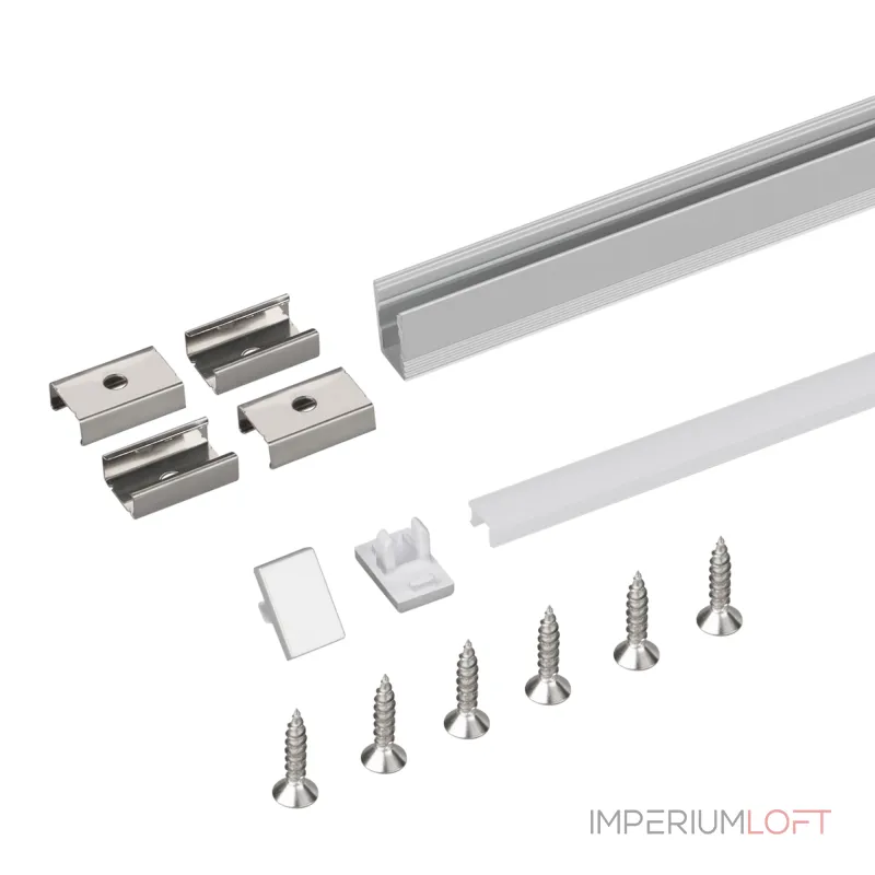 Arlight Профиль с экраном SL-MINI-8-H12-2000 ANOD+OPAL Алюминий 036833