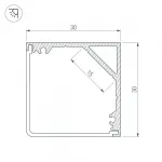 Arlight Профиль SL-KANT-H30-3000 ANOD Алюминий 046182