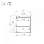 Arlight Профиль LINE-6070-3000 ANOD BLACK Алюминий 047506