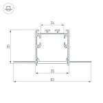 Arlight Профиль SL-LINIA32-FANTOM-3000 ANOD Алюминий 036225
