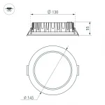Светильник MS-MIST-BUILT-R145-15Вт Warm3000 WH 110 deg 230В Arlight IP54 041613