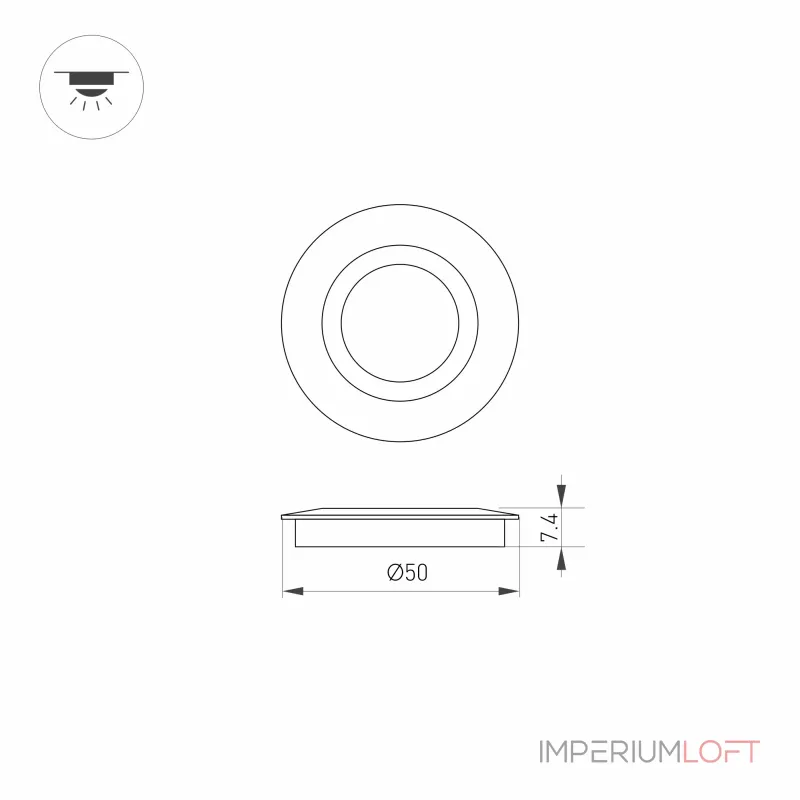 Arlight Накладка ART-DECK-CAP-FLAT-R50 SL STEEL Металл 024927