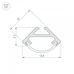Arlight Профиль SL-KANT-H10-2000 ANOD Алюминий 049013