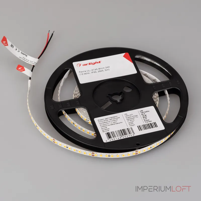 Лента UL-A160-8mm 24В Warm3500 12 В/м IP20 2835 5м Arlight 7 лет 042314