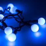 Arlight Светодиодная гирлянда ARD-BALL-CLASSIC-D23-10000-BLACK-80LED BLUE 230В 3.5Вт Ardecoled IP65 025600