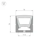Arlight Силиконовый профиль WPH-FLEX-1616-TOP-S11-5м BLACK Силикон 045759