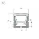 Arlight Силиконовый профиль WPH-FLEX-1616-TOP-S11-5м BLACK Силикон 045759