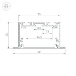 Arlight Профиль S2-LINIA69-F-2500 SEAMLESS ANOD Алюминий 029470