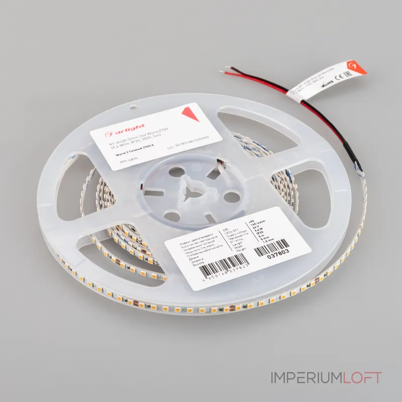 Arlight Лента RT-A160-5mm 24В Warm2700 9.6 В/м IP20 2835 5м 037803 Arlight Лента RT-A160-5mm 24В Warm2700 9.6 В/м IP20 2835 5м 037803