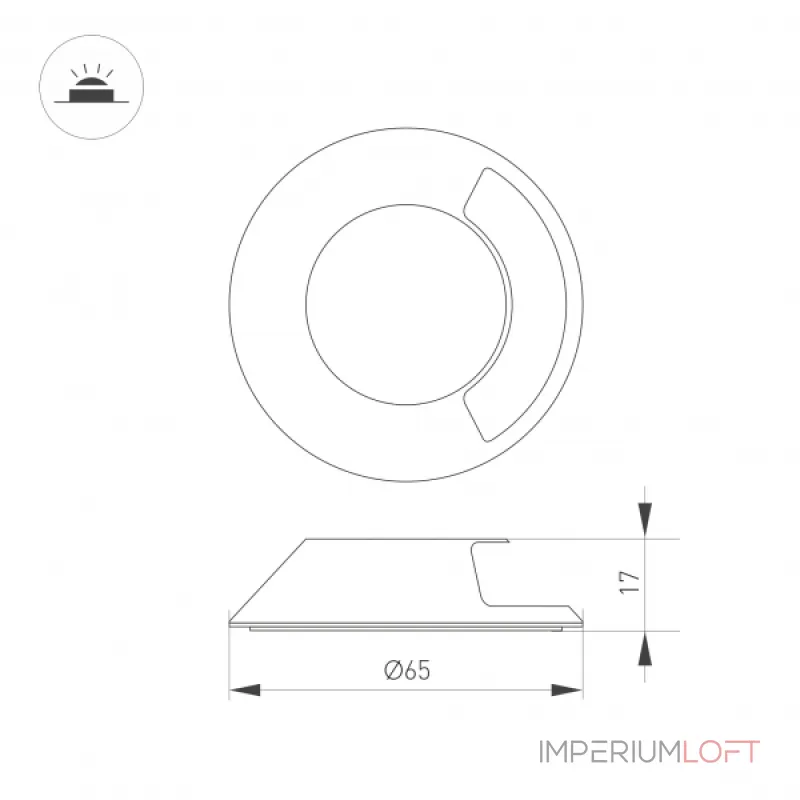 Накладка ART-DECK-CAP-LID1-R65 SL STEEL Arlight Металл 045349