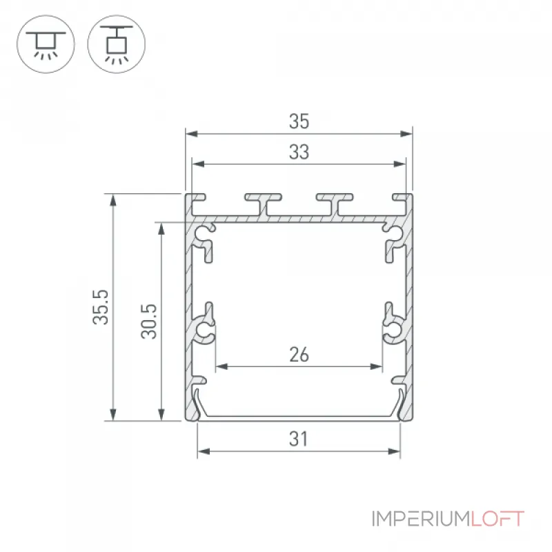 Arlight Профиль LINE-S-3535-2500 BLACK Алюминий 041827 Arlight Профиль LINE-S-3535-2500 BLACK Алюминий 041827