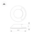 Накладка ART-DECK-CAP-LID1-R65 SL STEEL Arlight Металл 045349