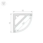 Arlight Профиль SL-KANT-H15-3000 ANOD Алюминий 036043