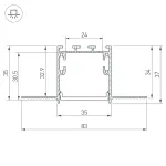 Arlight Профиль SL-LINIA32-FANTOM-3000 ANOD Алюминий 036225