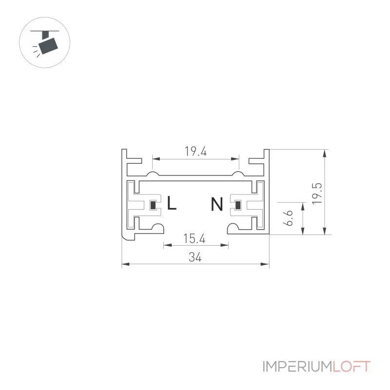 Arlight Трек LGD-2TR-TRACK-2000-WH-M C IP20 022773 Arlight Трек LGD-2TR-TRACK-2000-WH-M C IP20 022773