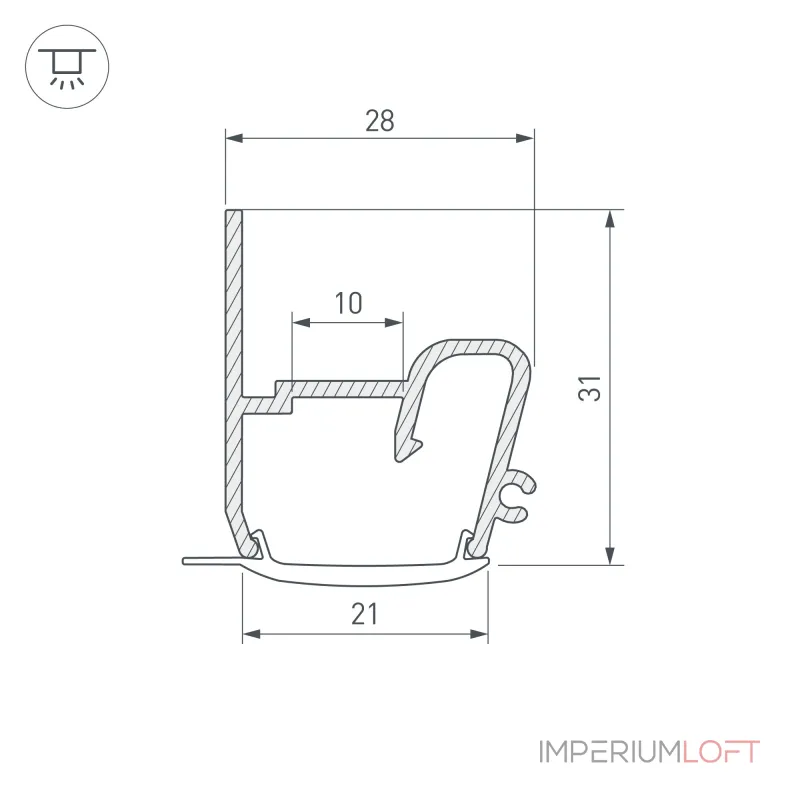 Arlight Профиль STRETCH-S-20-WALL-SIDE-2000 RESPECT-ST Алюминий 040701