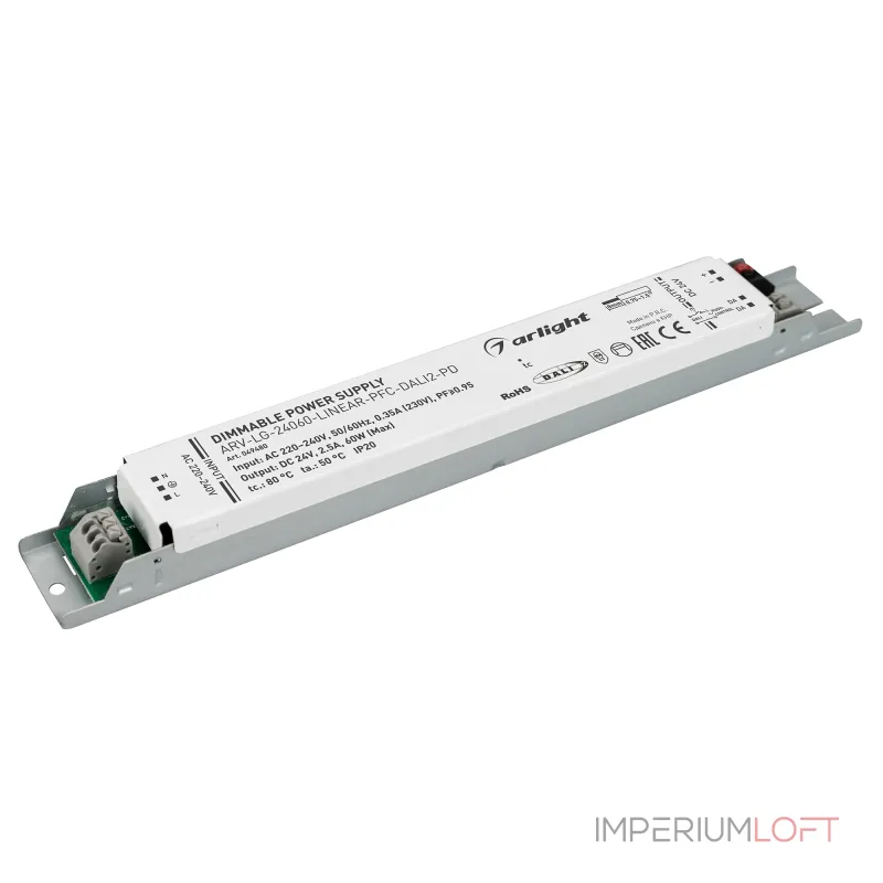 Arlight Блок питания ARV-LG-24060-LINEAR-PFC-DALI2-PD 24В 2.5A 60Вт IP20 049480