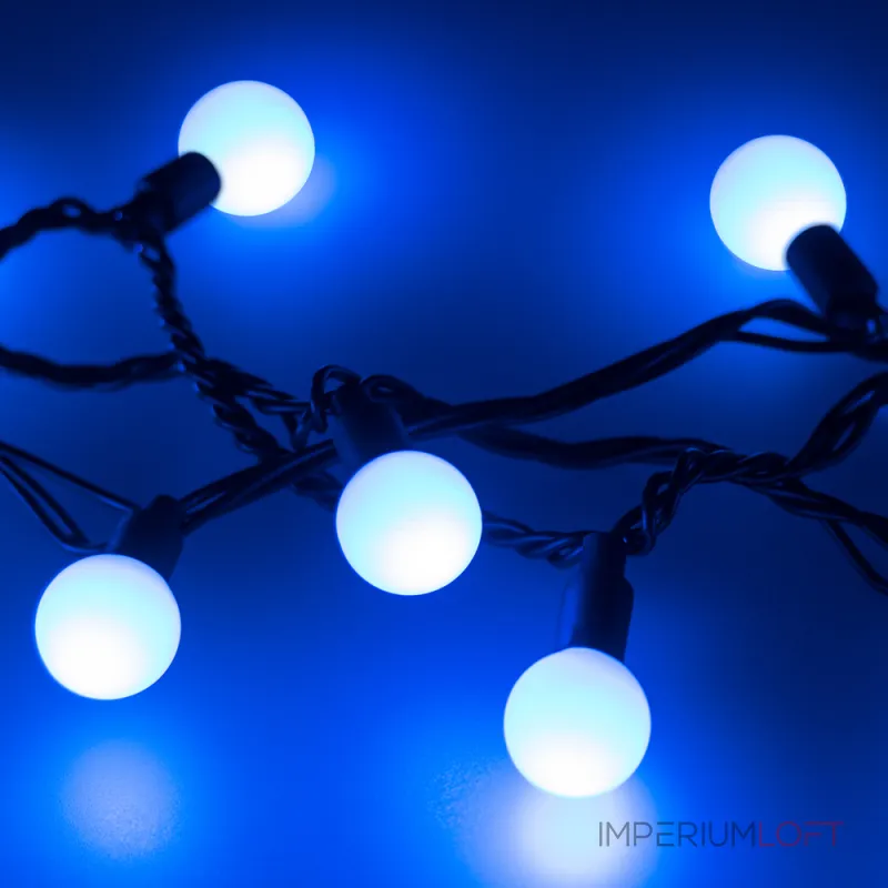 Arlight Светодиодная гирлянда ARD-BALL-CLASSIC-D23-10000-BLACK-80LED BLUE 230В 3.5Вт Ardecoled IP65 025600 Arlight Светодиодная гирлянда ARD-BALL-CLASSIC-D23-10000-BLACK-80LED BLUE 230В 3.5Вт Ardecoled IP65 025600