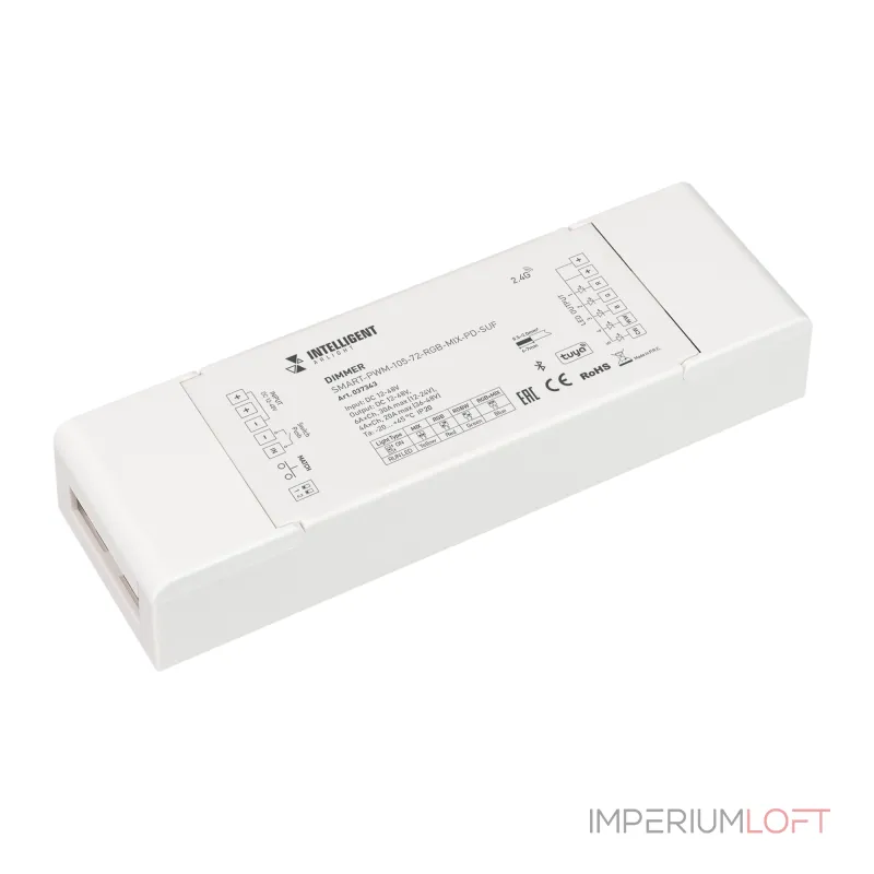 Arlight INTELLIGENT ARLIGHT Диммер SMART-PWM-105-72-RGB-MIX-PD-SUF 12-48В 5x6A TUYA BLE 2.4G IARL IP20 037343