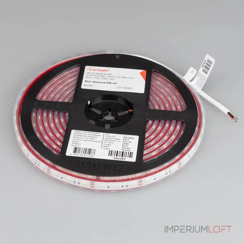 Arlight Лента герметичная RTW-PFS-B60-13mm 12В Red 14.4 В/м IP68 5060 5м 14.4 Вт/м IP68 036281 Arlight Лента герметичная RTW-PFS-B60-13mm 12В Red 14.4 В/м IP68 5060 5м 14.4 Вт/м IP68 036281