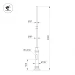 Arlight Опора фланцевая OXOR-OT3-DE-D160-L3000 BK Сталь 051328
