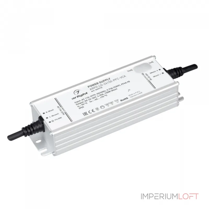 Блок питания ARPV-LG-24150-PFC-VCA 22-26В 6.25A 150Вт Arlight IP65 047710 Блок питания ARPV-LG-24150-PFC-VCA 22-26В 6.25A 150Вт Arlight IP65 047710