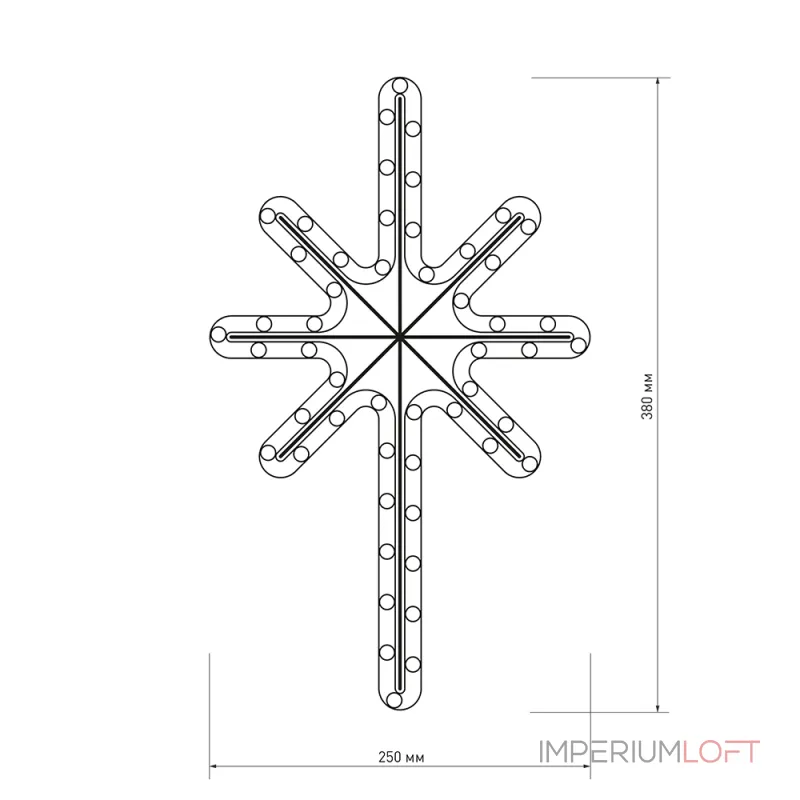 Arlight Фигура ARD-STAR-M2-380x250-36LED Warm 230В 2.5Вт Ardecoled IP65 025313