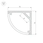 Arlight Профиль SL-KANT-H16-2000 WHITE Алюминий 037117