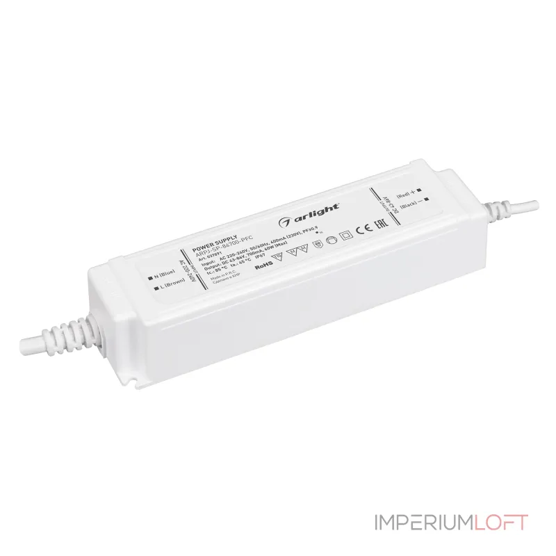 Arlight Блок питания ARPJ-SP-86700-PFC 60Вт 43-86В 0.7A IP67 037891 Arlight Блок питания ARPJ-SP-86700-PFC 60Вт 43-86В 0.7A IP67 037891