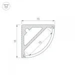 Arlight Профиль SL-KANT-H15-2000 ANOD Алюминий 019327