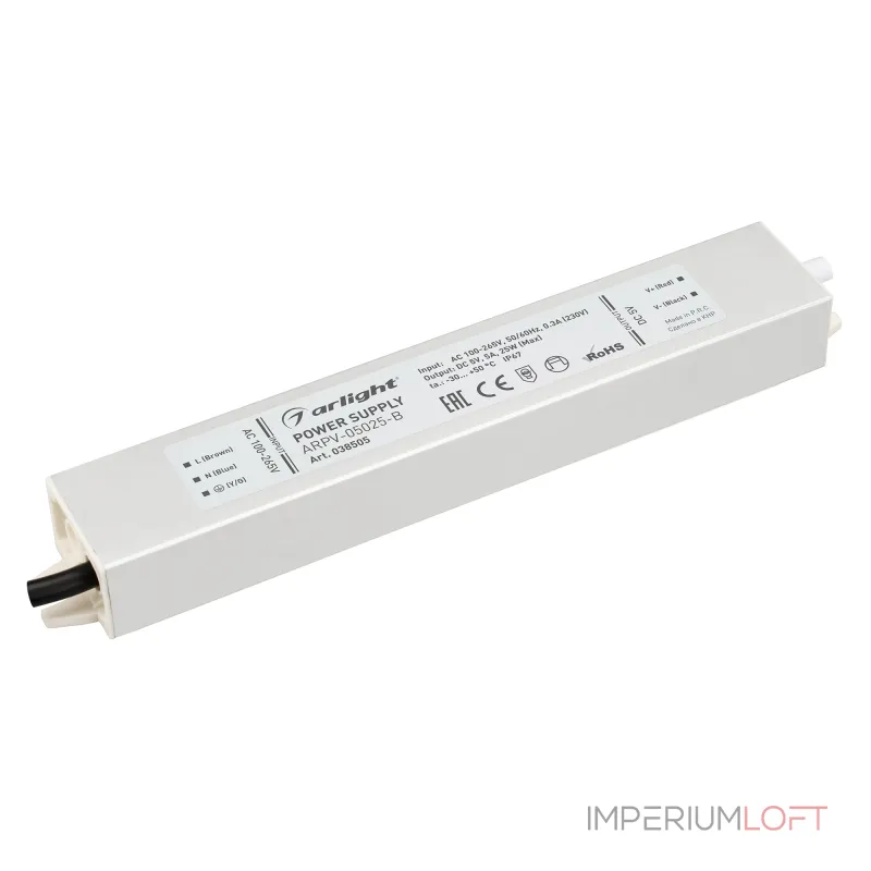 Arlight Блок питания ARPV-05025-B 5В 5.0A 25Вт IP67 038505