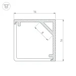 Arlight Профиль SL-KANT-H16-2000 BLACK Алюминий 037116