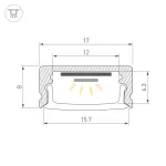 Arlight Профиль LINE-1708-2000 ANOD Алюминий 040298