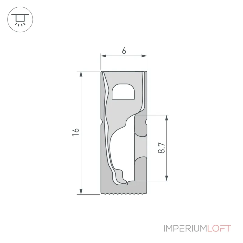 Arlight Силиконовый профиль WPH-FLEX-0616-SIDE-S9-5м FULL BLACK Силикон 045842