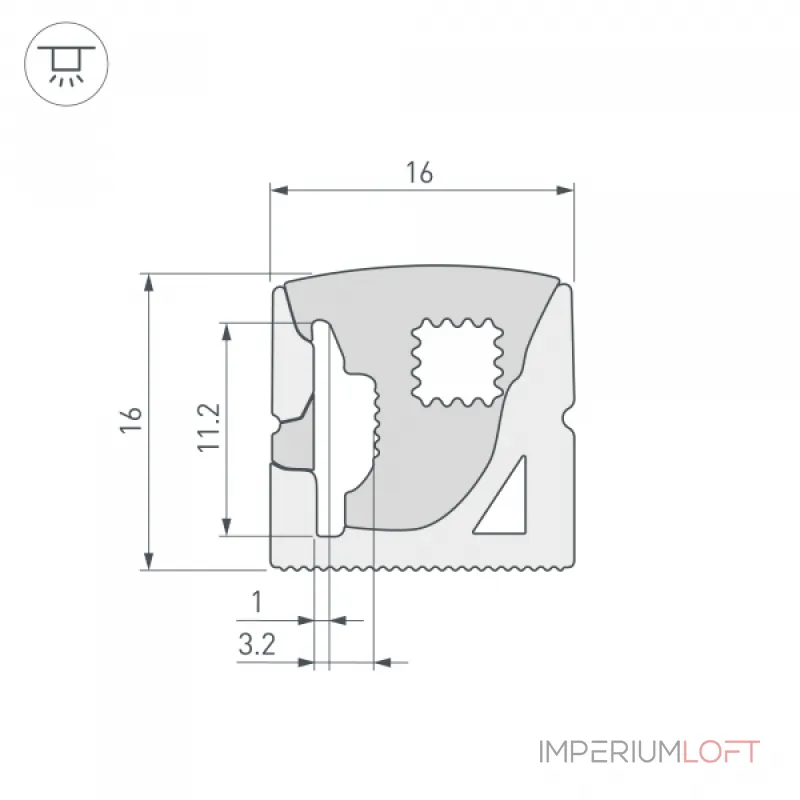 Силиконовый профиль WPH-FLEX-1616-SIDE-S11-50м WHITE Arlight Силикон 040831(1)
