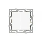 Механизм выключателя двухклавишный непроходной SWT-MK02-PL-WH 250В 16A Arlight 043724