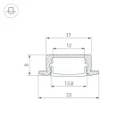Arlight Профиль LINE-2308-F-2000 ANOD OLIVE GREY Алюминий 038440