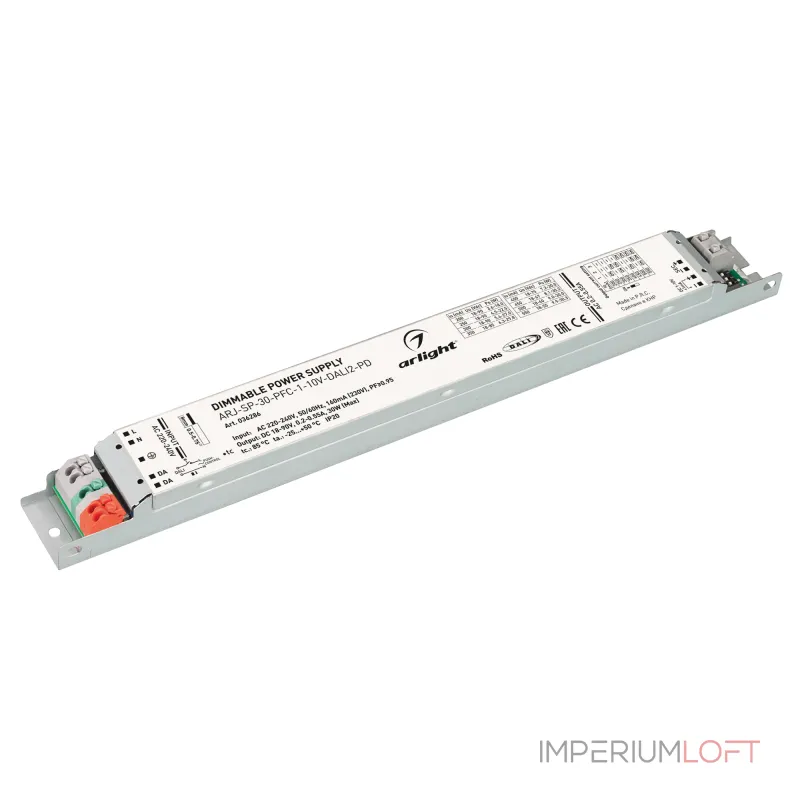 Arlight Блок питания ARJ-SP-30-PFC-1-10В-DALI2-PD 30Вт 18-90В 0.2-0.55A IP20 036286 Arlight Блок питания ARJ-SP-30-PFC-1-10В-DALI2-PD 30Вт 18-90В 0.2-0.55A IP20 036286