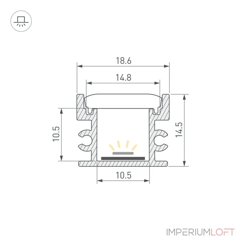 Arlight Профиль FLOOR18-H15-3000 ANOD BLACK Алюминий 045672