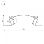 Arlight Профиль с экраном ALM-ARC-DOUBLE-2000 ANOD+FROST Алюминий 029852