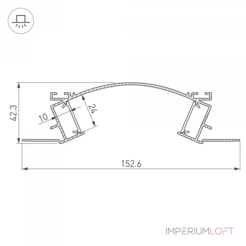 Arlight Профиль с экраном ALM-ARC-DOUBLE-2000 ANOD+FROST Алюминий 029852
