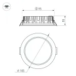 Светильник MS-MIST-BUILT-R105-9Вт Warm3000 WH 110 deg 230В Arlight IP54 041614