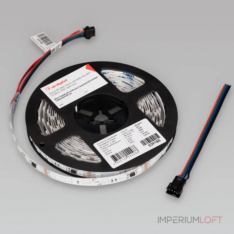 Arlight Лента SPI-B60-10mm 24В RGB-PX6-BPT 12 В/м IP20 5060 5м 039180